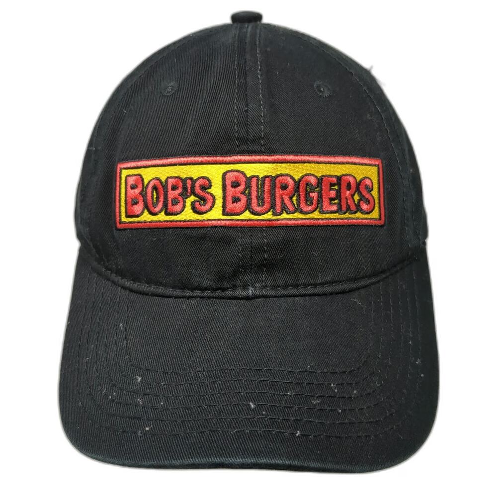 Bob's Burgers Baseball Cap Black One Size Ketchup Mustard Back Embroidery Hat